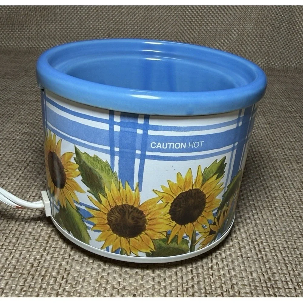 Vtg Rival Potpourri Crock Pot Sunflowers Electric Simmer Cottage Whimsigoth 3206